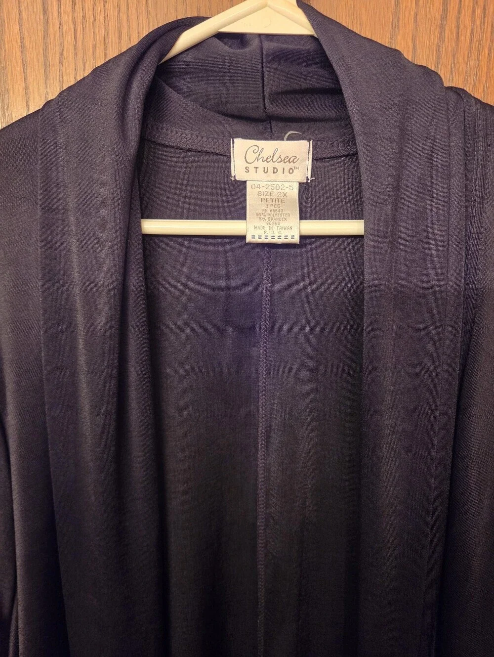 Chelsea Studio Black Open Front Draped Cardigan Women's 2XL